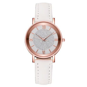 2020 Starry Sky Dial Watches for Women Fashion Roman Scale Rhinestone Leather Ladies Quartz Watch Female Wrist Watch reloj mujer