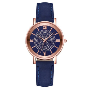 2020 Starry Sky Dial Watches for Women Fashion Roman Scale Rhinestone Leather Ladies Quartz Watch Female Wrist Watch reloj mujer