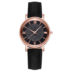 2020 Starry Sky Dial Watches for Women Fashion Roman Scale Rhinestone Leather Ladies Quartz Watch Female Wrist Watch reloj mujer