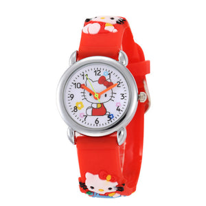 Cartoon Children Watch Kids Gift Superman Spiderman Pink Kitten Football Wristwatch Boys Girls Quartz Wristwatch Clock relogio