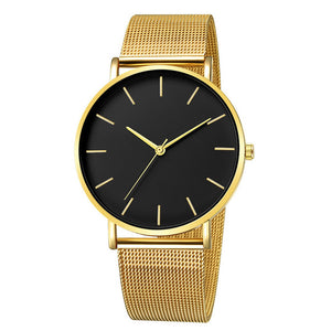 Fashion Casual Watch Womens Metal Hour Reloj Mujer Quartz Wristwatch Simple Montre Femme Mesh Black Stainless Steel Bracelet saa