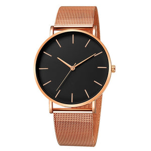 Fashion Casual Watch Womens Metal Hour Reloj Mujer Quartz Wristwatch Simple Montre Femme Mesh Black Stainless Steel Bracelet saa