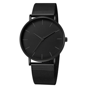 Fashion Casual Watch Womens Metal Hour Reloj Mujer Quartz Wristwatch Simple Montre Femme Mesh Black Stainless Steel Bracelet saa