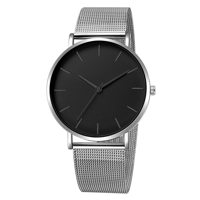 Fashion Casual Watch Womens Metal Hour Reloj Mujer Quartz Wristwatch Simple Montre Femme Mesh Black Stainless Steel Bracelet saa