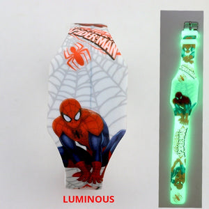 NEW Luminous Princess Elsa Children Watches Kids Spiderman Avengers Cartoon Pattern LED Girls Watch Reloj Infantil Wristwatches