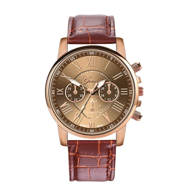 New Fashion Women Leather Band  Quartz Analog Wrist Watch